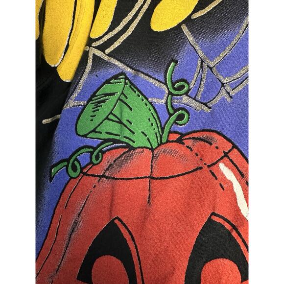 Vtg Halloween Pumpkin Kitty 1996 90s All Over Print T-shirt Unisex Sz L Costume - Picture 11 of 16